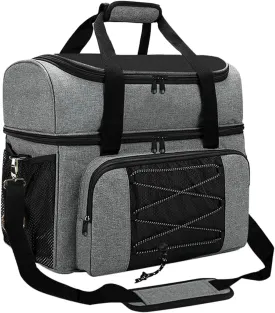1Pc Bowling Ball Bag, 2 Ball Bowling Bag Bowling Shoes Bowling Ball Storage Bag Double Bowling Ball Tote Bag with Padded Divider for 1 Pair Men Size 16 Bowling Shoes(Blue)