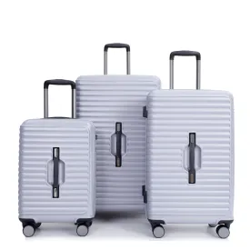 3 Piece Luggage Sets Lightweight Suitcase With Two Hooks, 360° Double Spinner Wheels, Tsa Lock, (21/25/29) Gray
