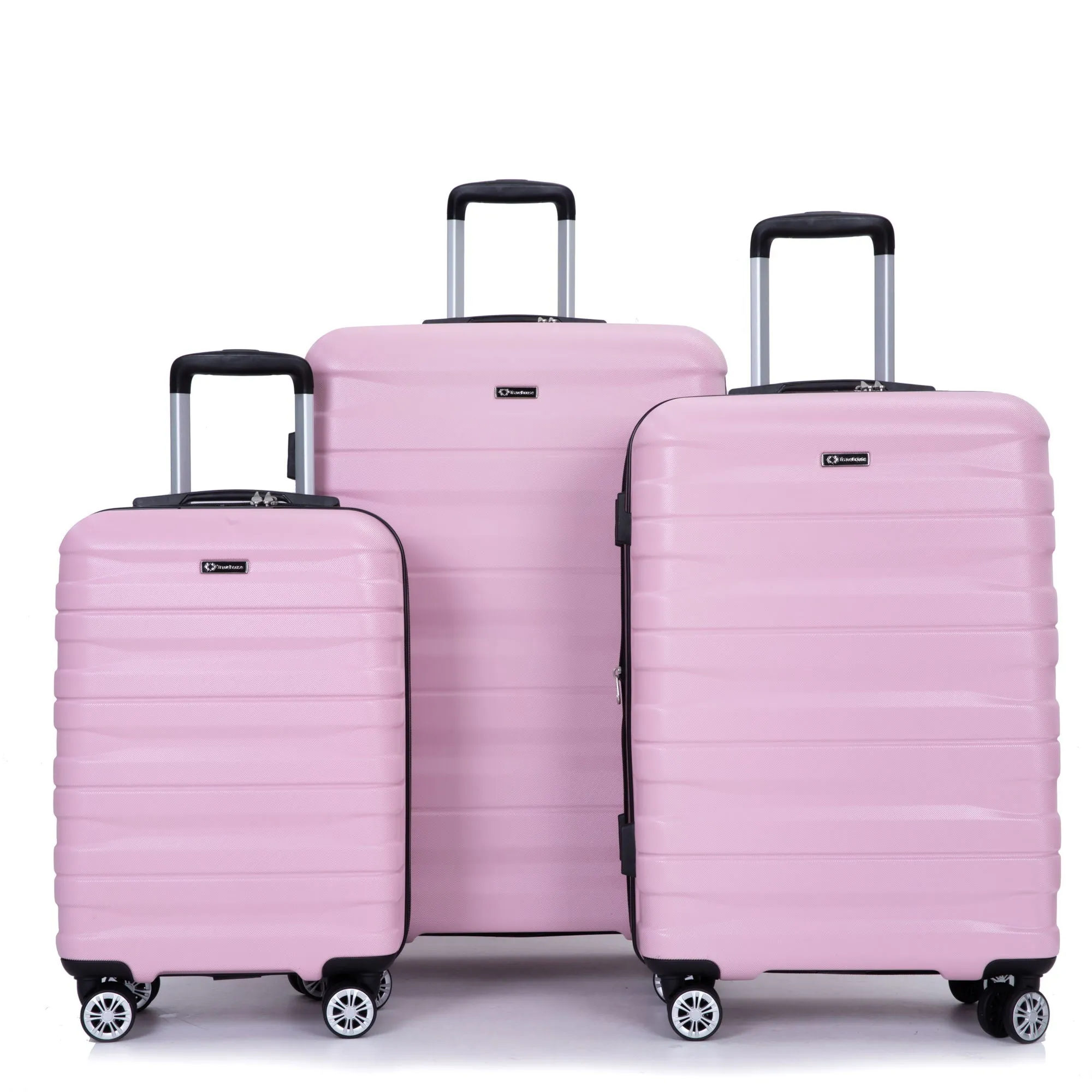3 Piece Luggage Sets Pc Lightweight & Durable Expandable Suitcase With Two Hooks, Double Spinner Wheels, Tsa Lock, (21/25/29) Pink