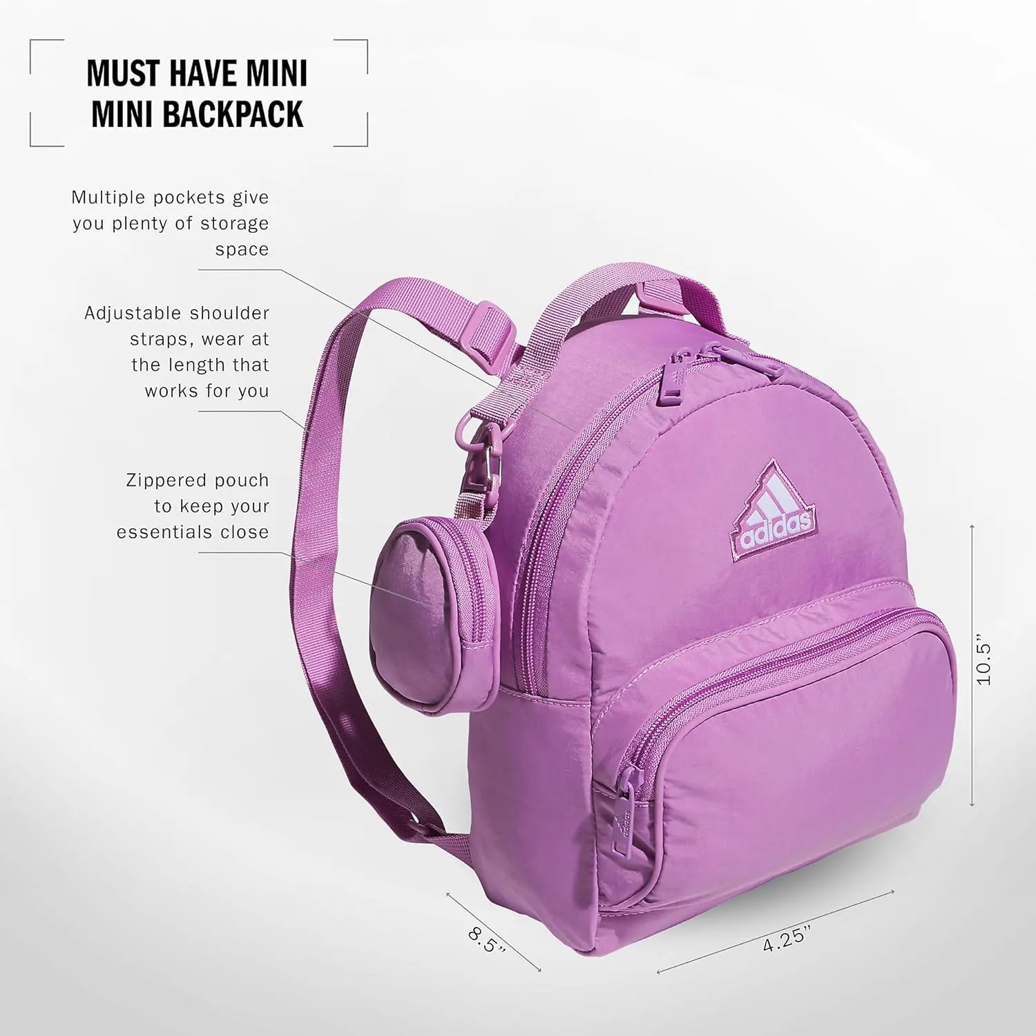 adidas Must Have Mini Backpack, Small Festivals and Travel, Preloved Purple, One Size
