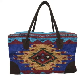 AJ Tack Weekender Travel Bag Luggage Fully Lined Suede Handles Southwest Design D