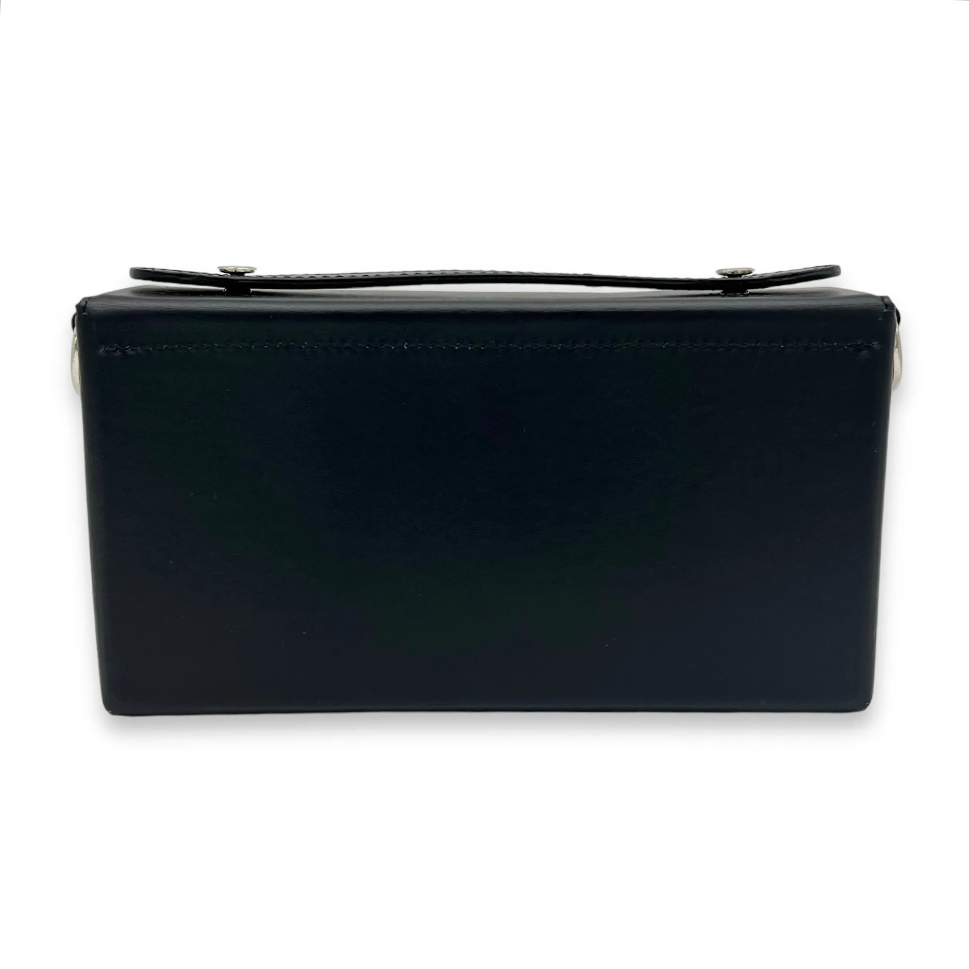 Baguette Box Marc Jacobs Black Crossbody Bag in Calfskin, Silver hardware