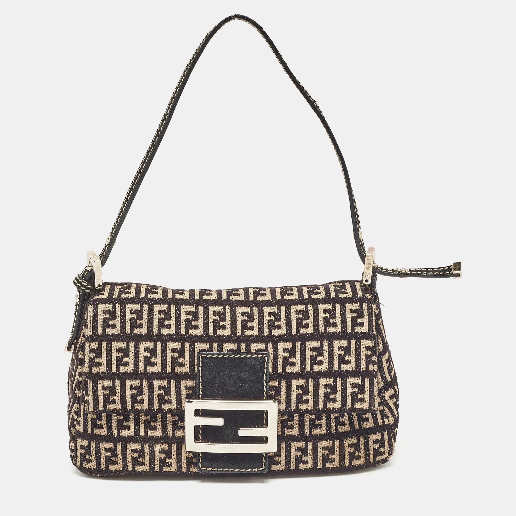 Black/Beige Zucchino Canvas Mini Mama Baguette Bag