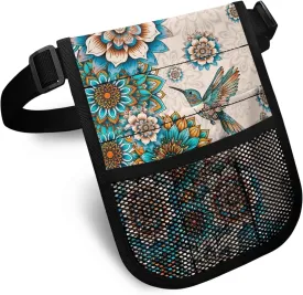 Boho Floral Hummingbird Nurse Fanny Pack for Women Medical Organizer Belt Nurse Storage Bag Waist Bag Pouch for Medical Scissors Care Kit Tool