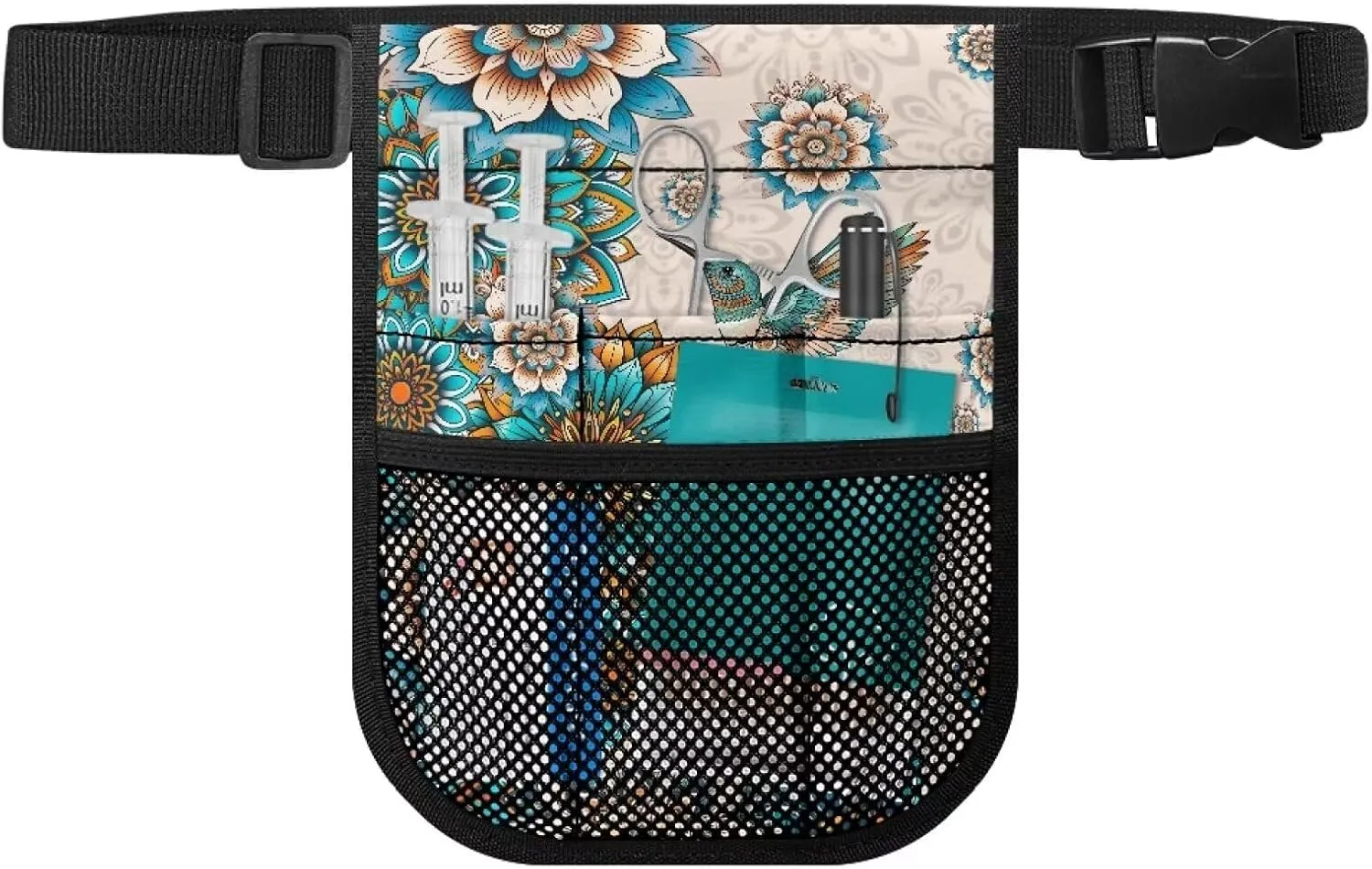 Boho Floral Hummingbird Nurse Fanny Pack for Women Medical Organizer Belt Nurse Storage Bag Waist Bag Pouch for Medical Scissors Care Kit Tool