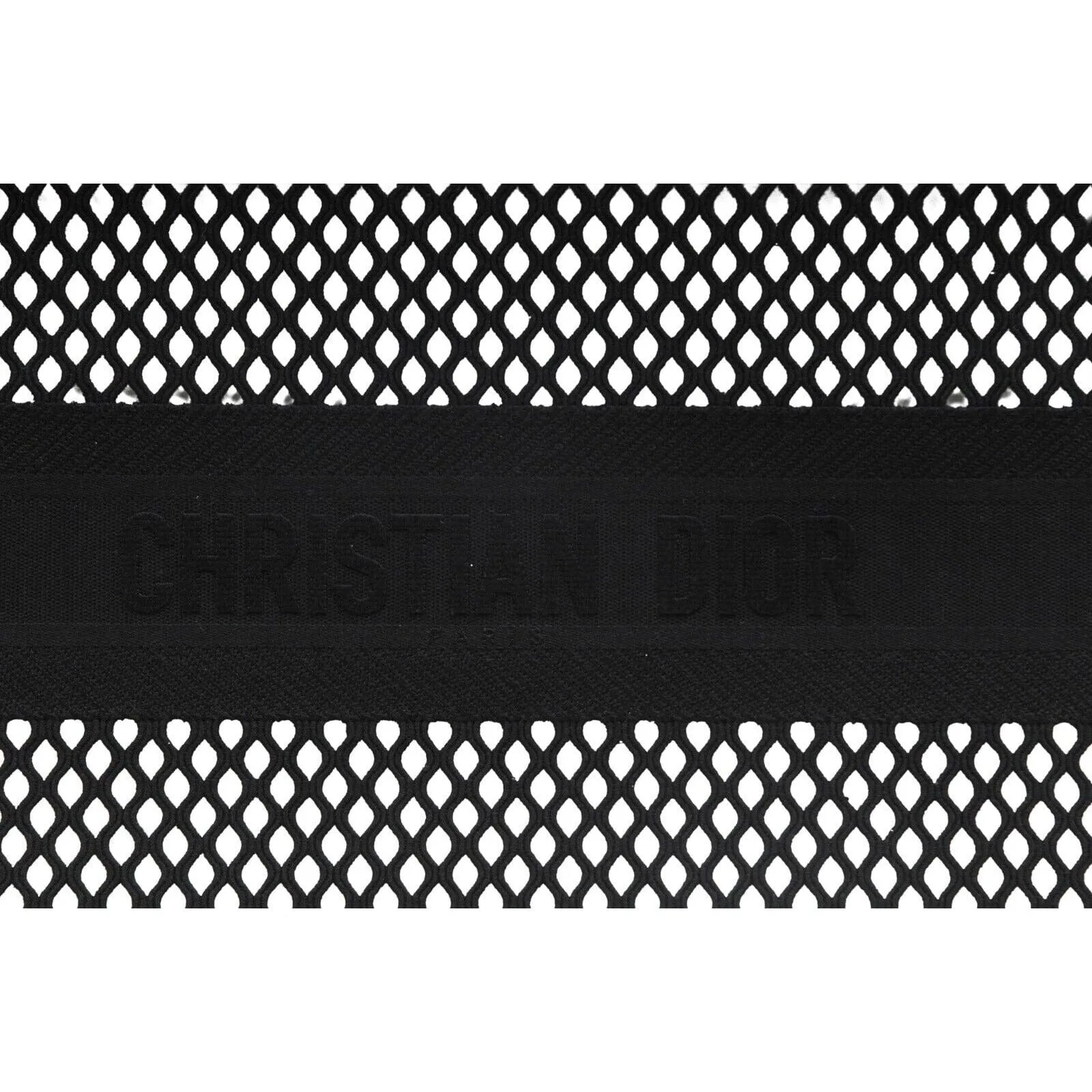 Book Tote Bag Black Logo Woven Mesh Canvas