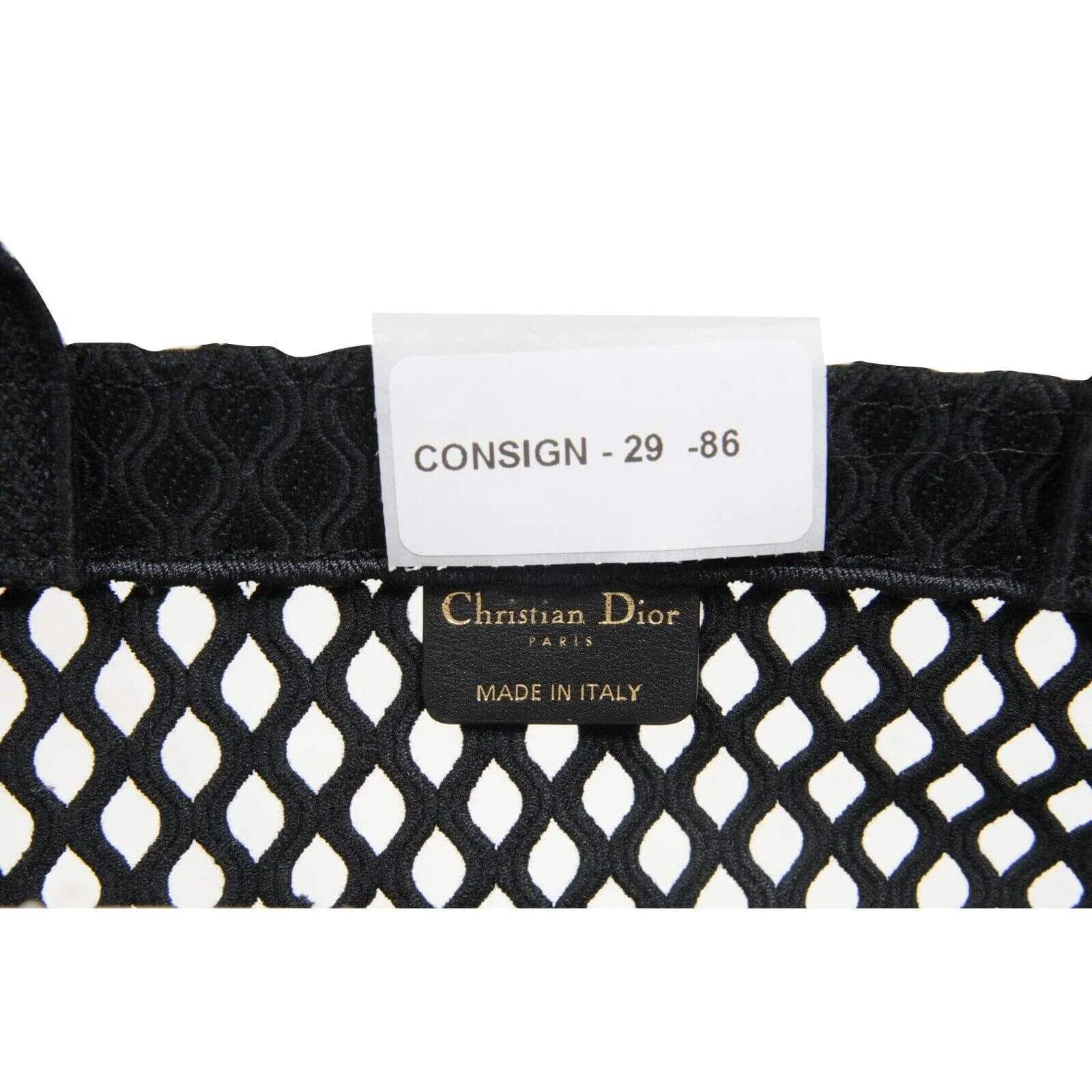 Book Tote Bag Black Logo Woven Mesh Canvas