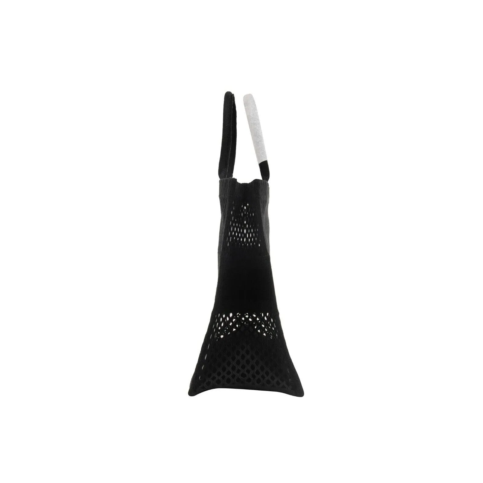 Book Tote Bag Black Logo Woven Mesh Canvas