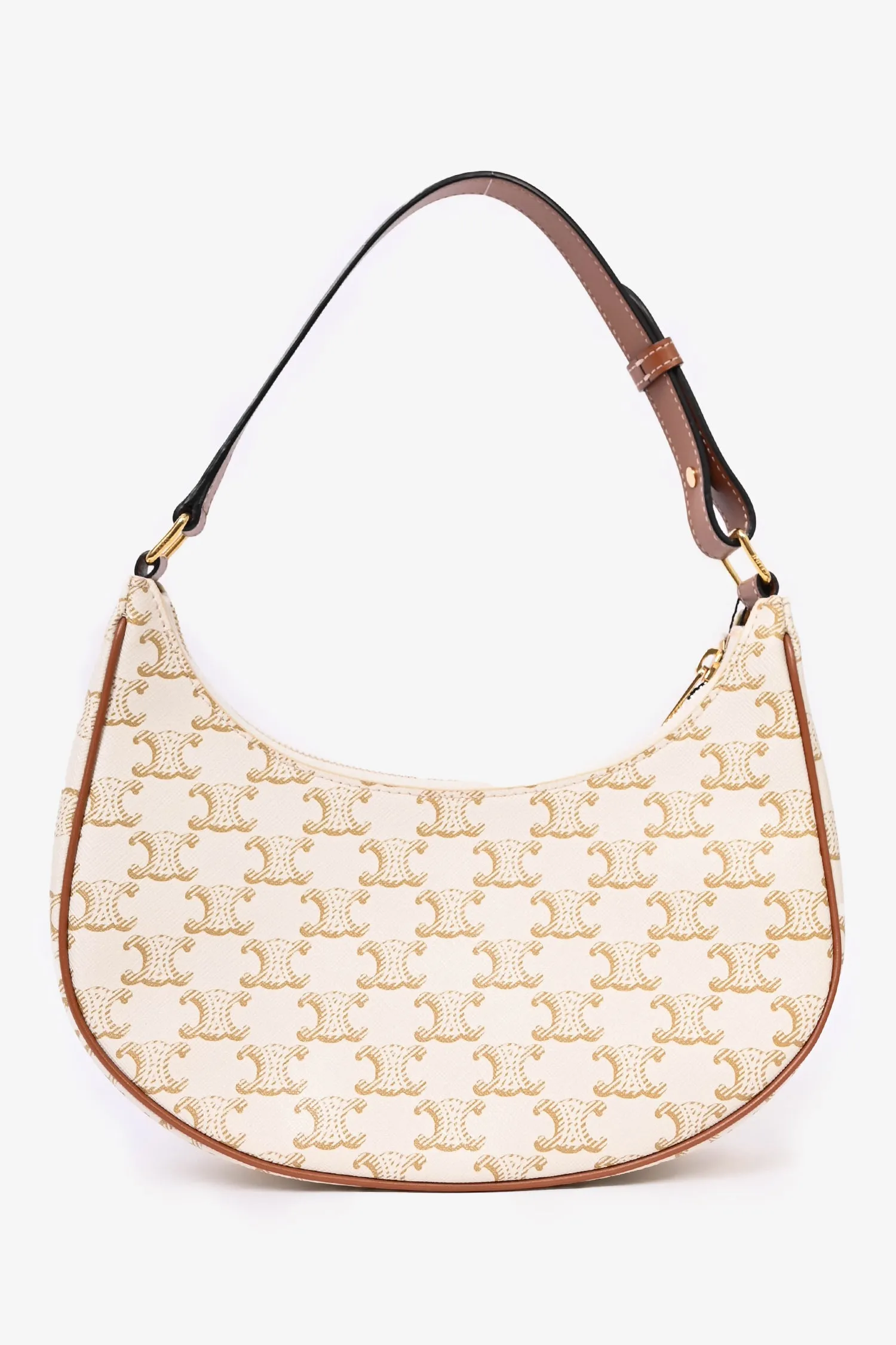 Celine 2022 White Leather Triomphe Ava Shoulder Bag