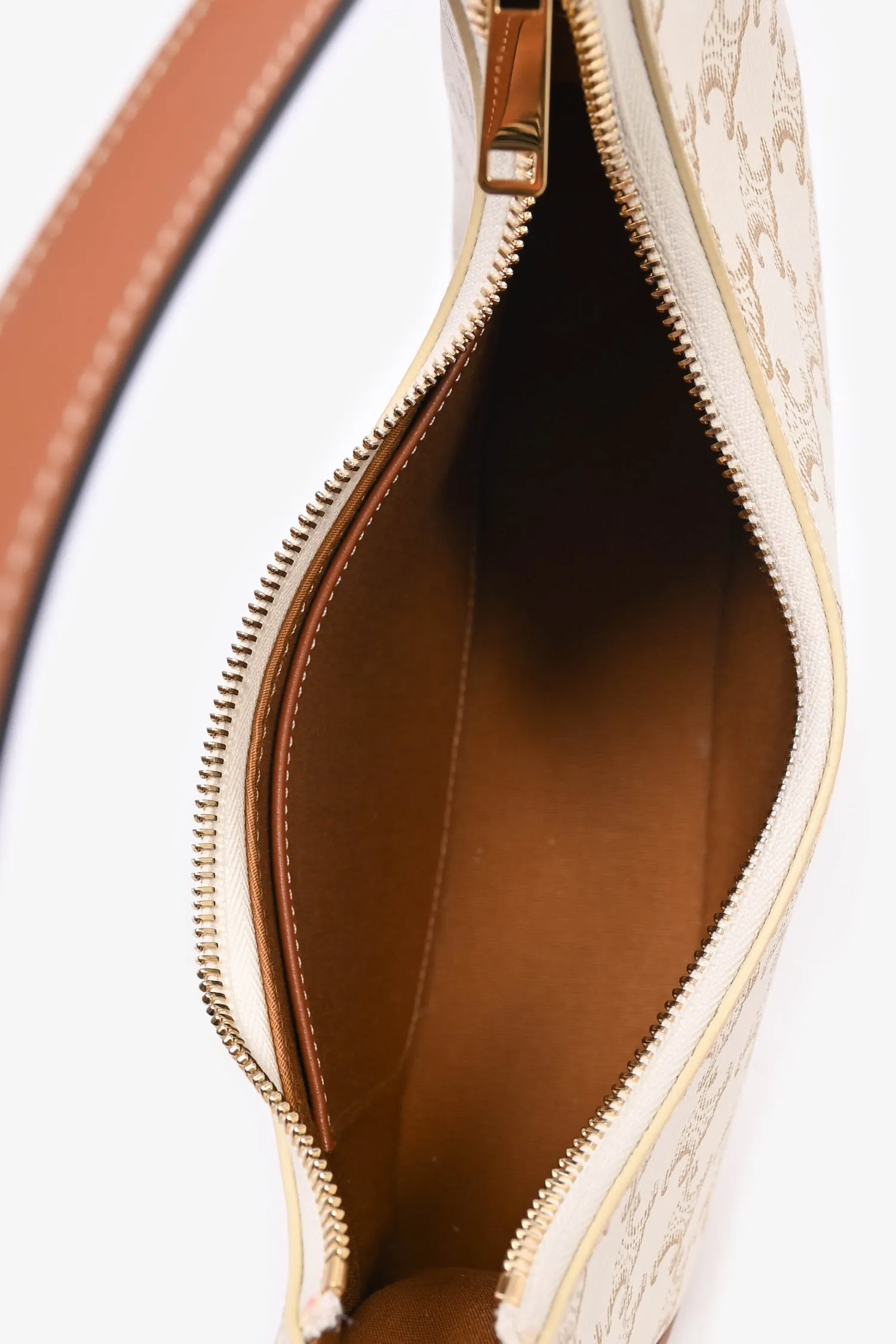 Celine 2022 White Leather Triomphe Ava Shoulder Bag