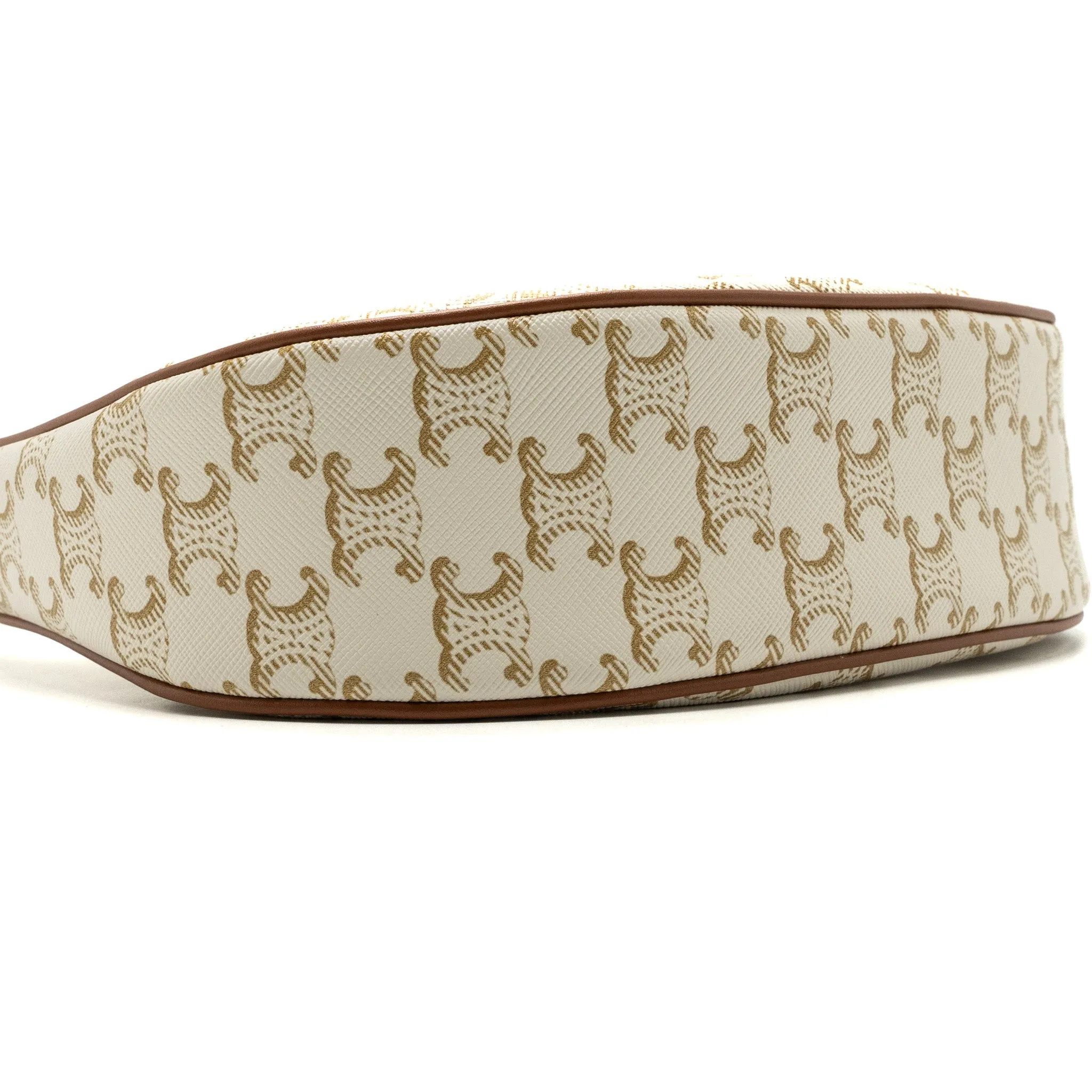 Celine Ava Bag Triomphe Canvas/ Calfskin White