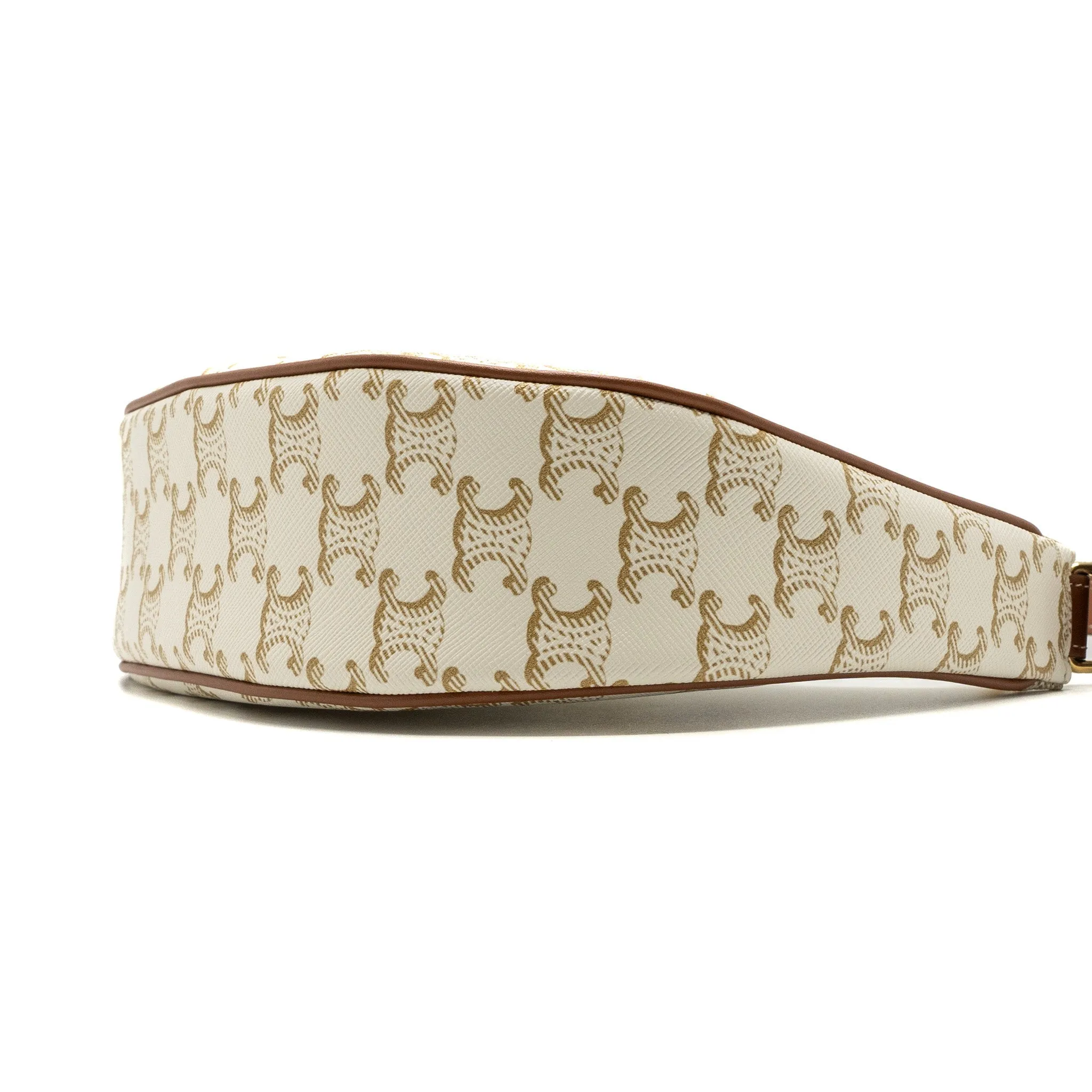 Celine Ava Bag Triomphe Canvas/ Calfskin White