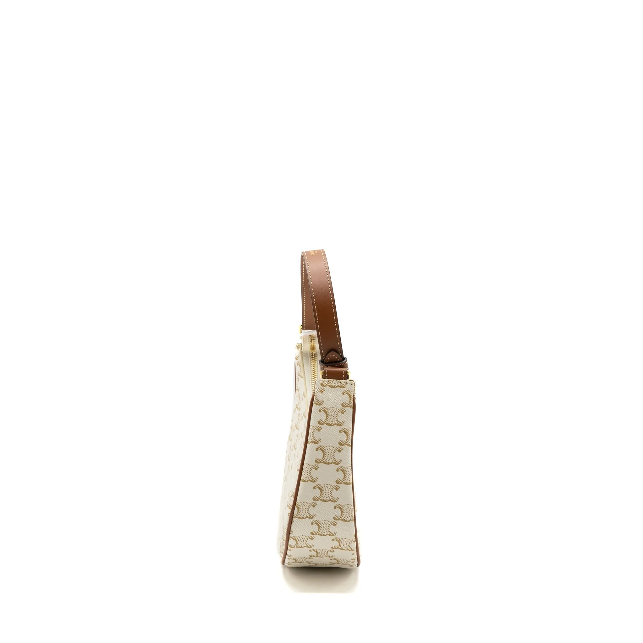 Celine Ava Bag Triomphe Canvas/ Calfskin White