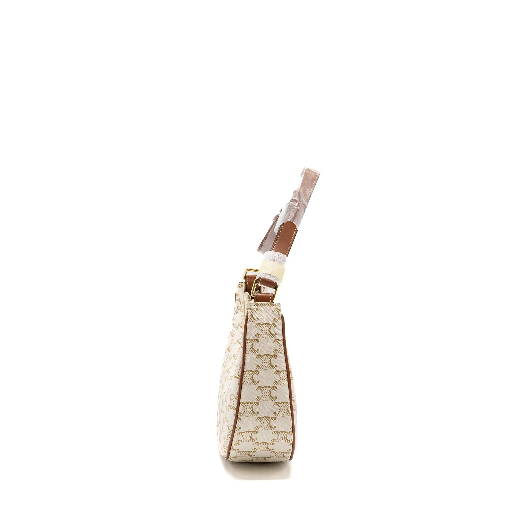 Celine Ava Bag Triomphe Canvas/Calfskin White