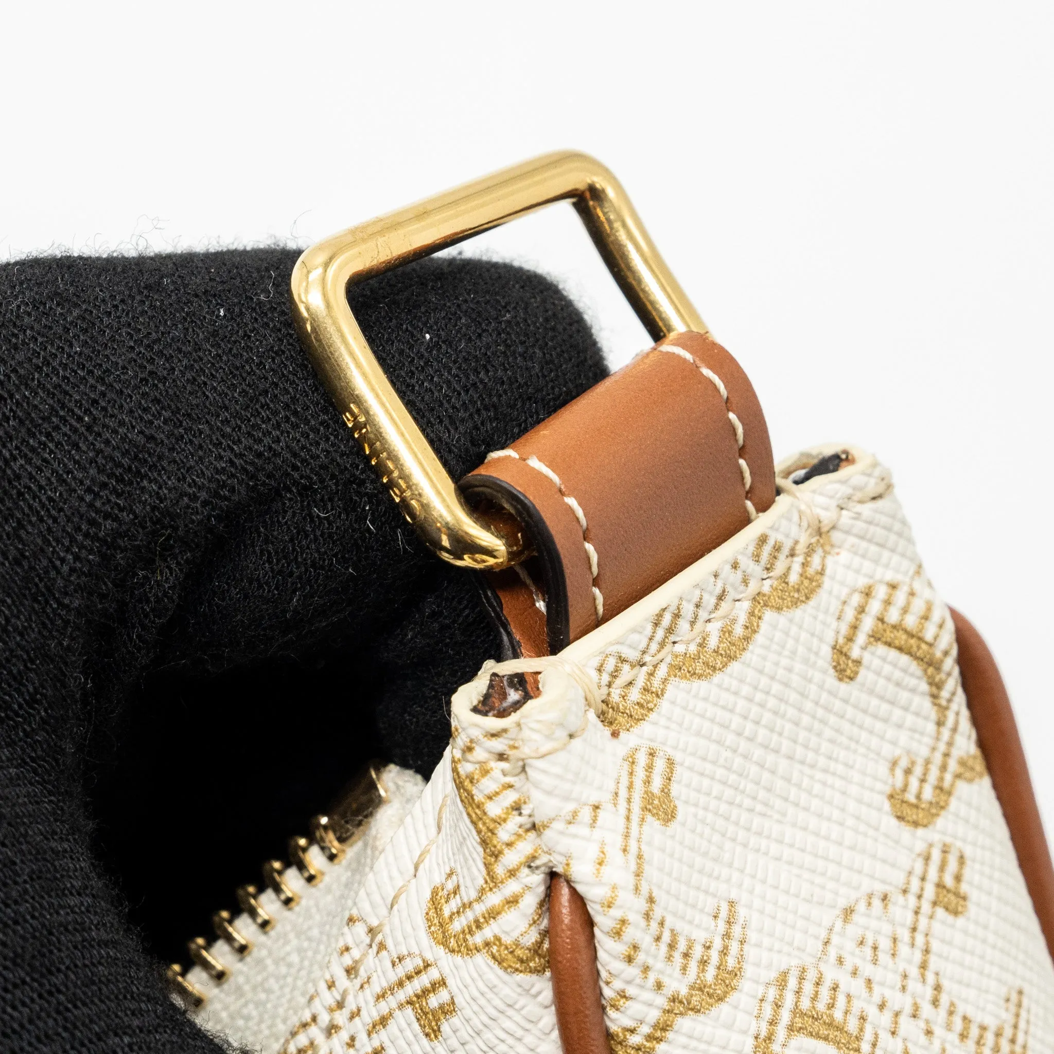 Celine Ava Bag Triomphe Canvas/Calfskin White