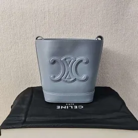 Celine Ava Gray Leather Shoulder Bag Medium