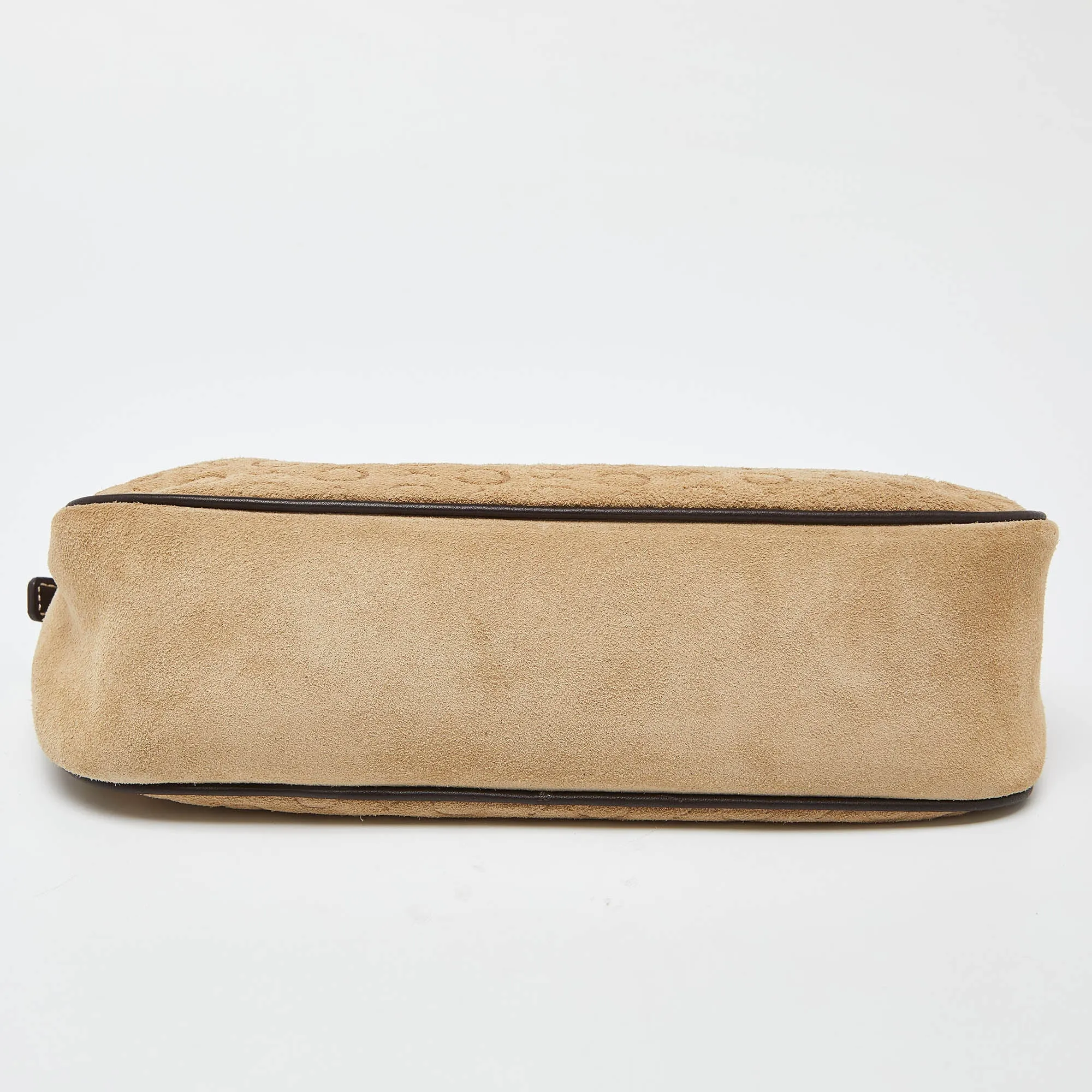 CELINE Beige/Brown  Embossed Suede Ava Bag