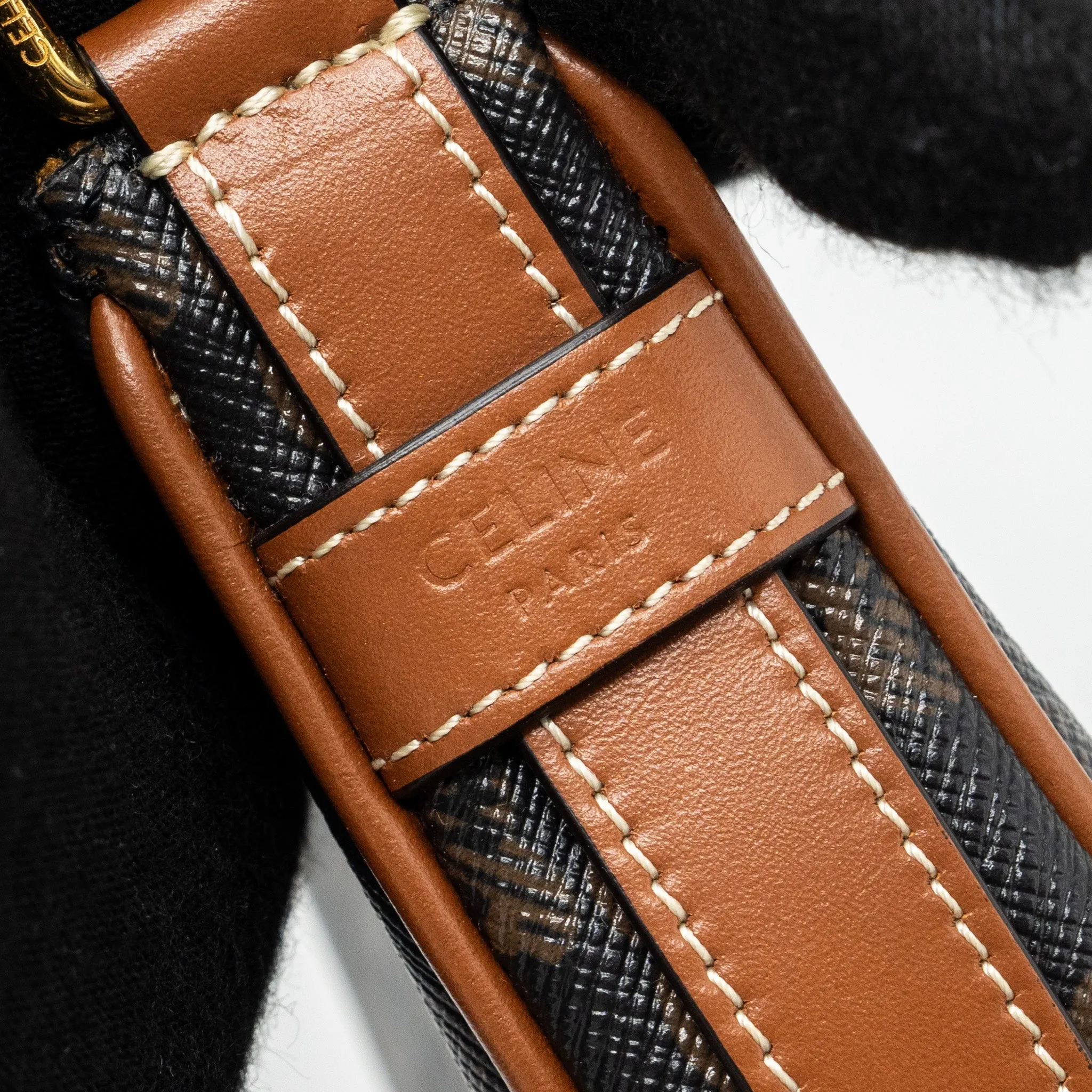 Celine Mini Ava Triomphe Canvas/Calfskin Tan