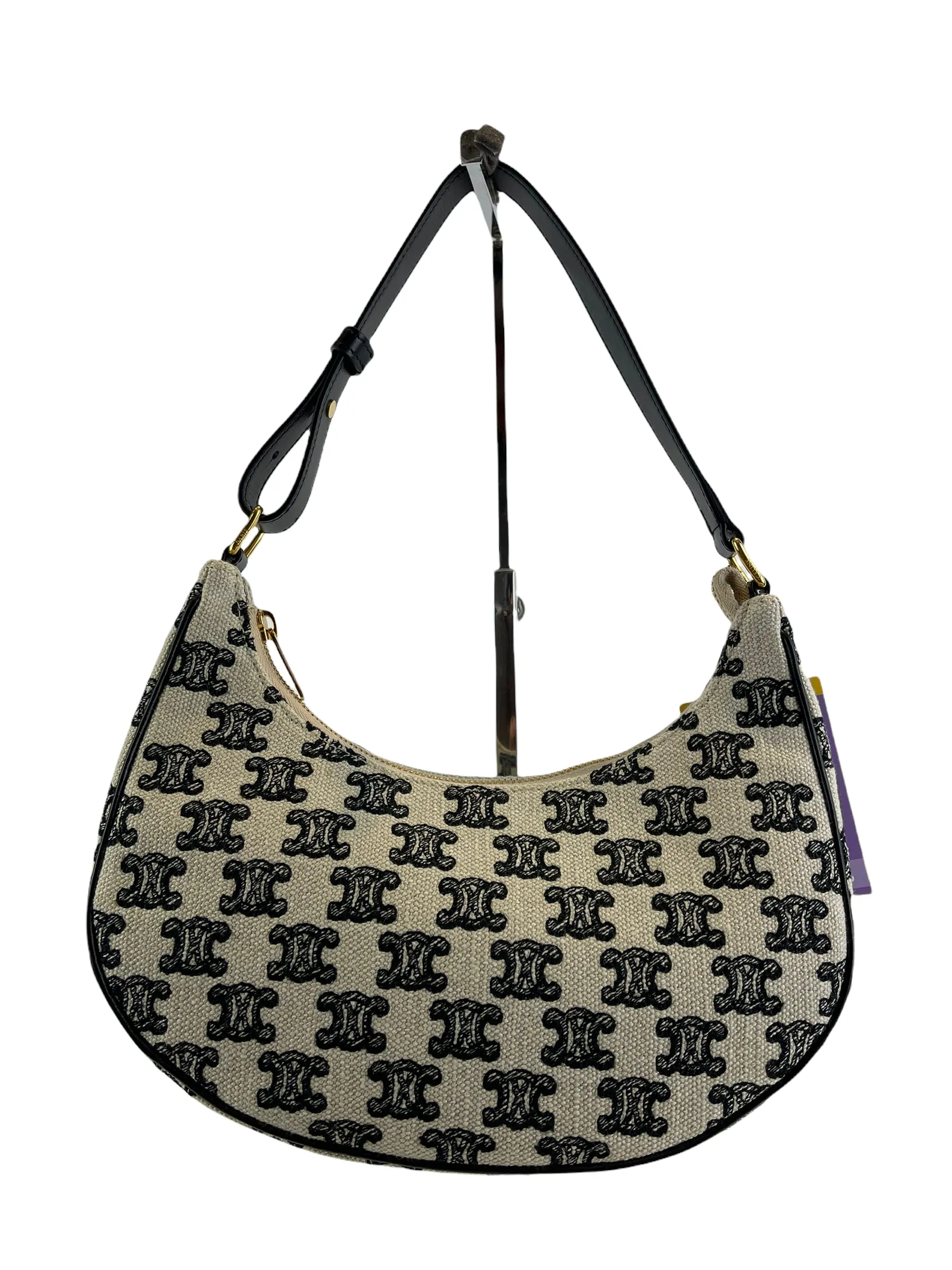 Celine Monogram Canvas Ava with Triomphe Embroidery Shoulder Bag