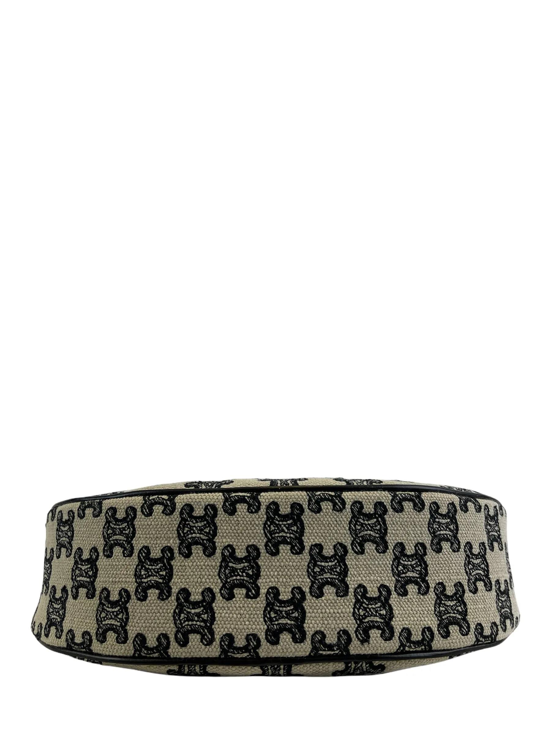 Celine Monogram Canvas Ava with Triomphe Embroidery Shoulder Bag