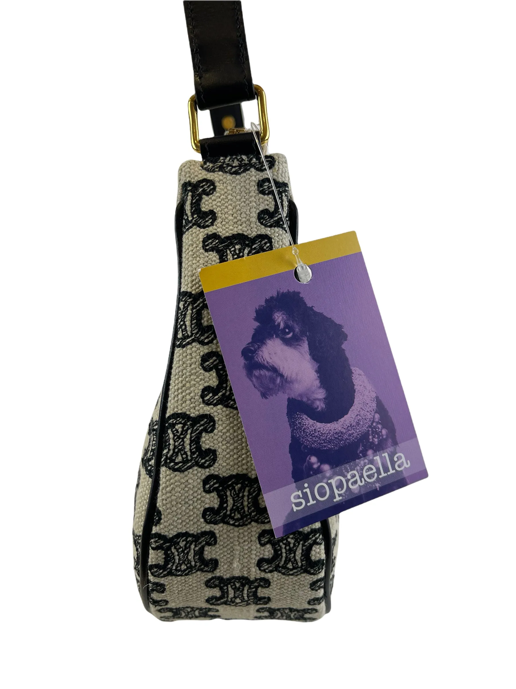 Celine Monogram Canvas Ava with Triomphe Embroidery Shoulder Bag