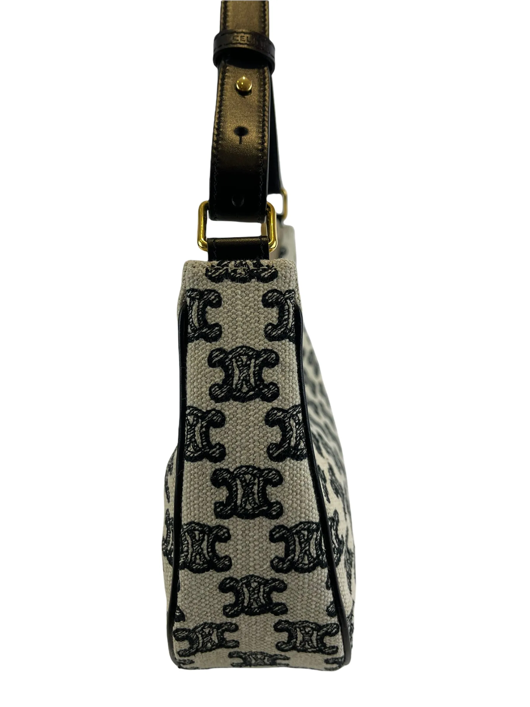 Celine Monogram Canvas Ava with Triomphe Embroidery Shoulder Bag