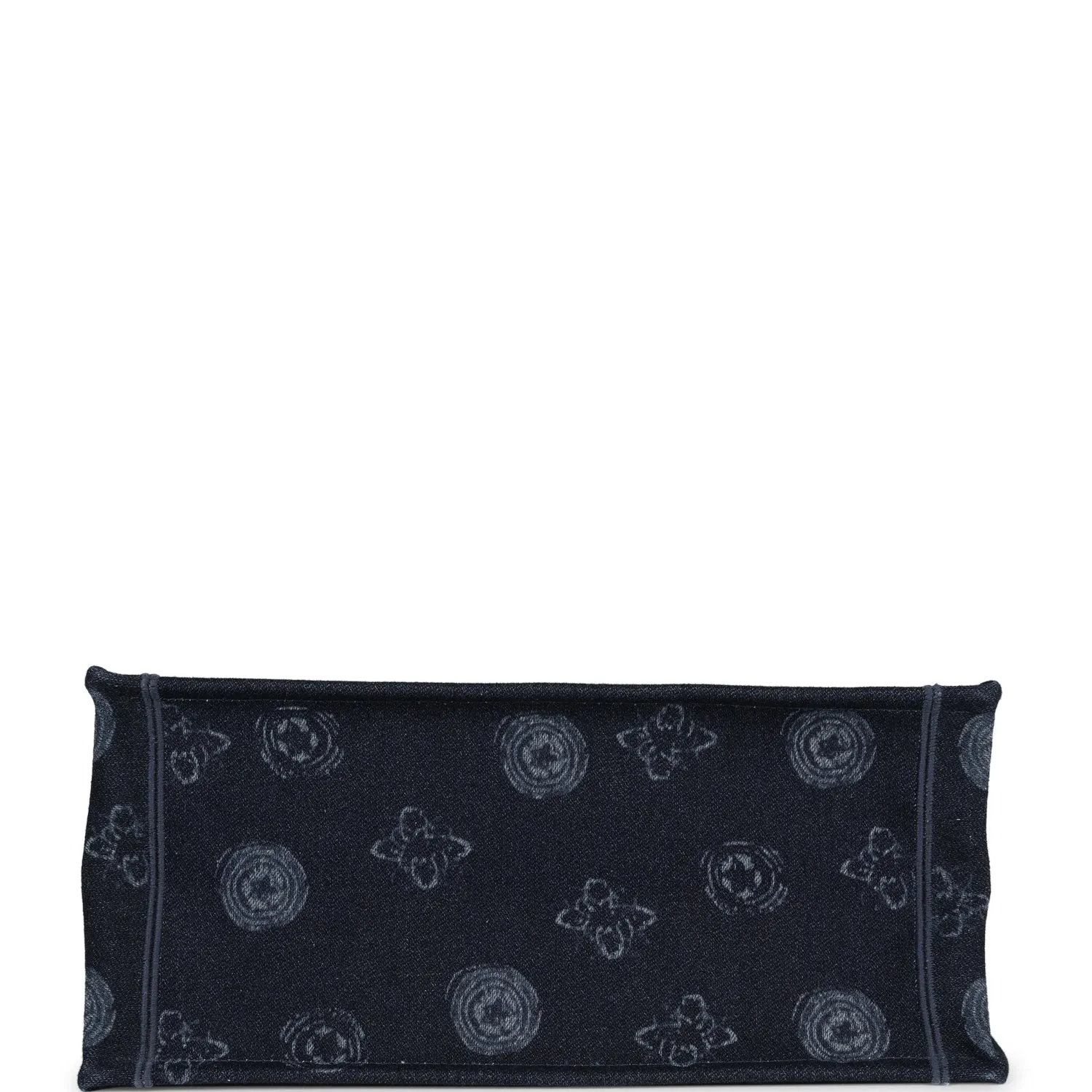 Christian Dior Blue Flower Embroidered Denim Small Book Tote