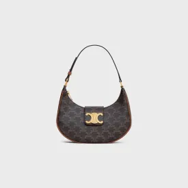 CÉLINE CALFSKIN & COATED CANVAS MEDIUM AVA TRIOMPH HOBO BAG