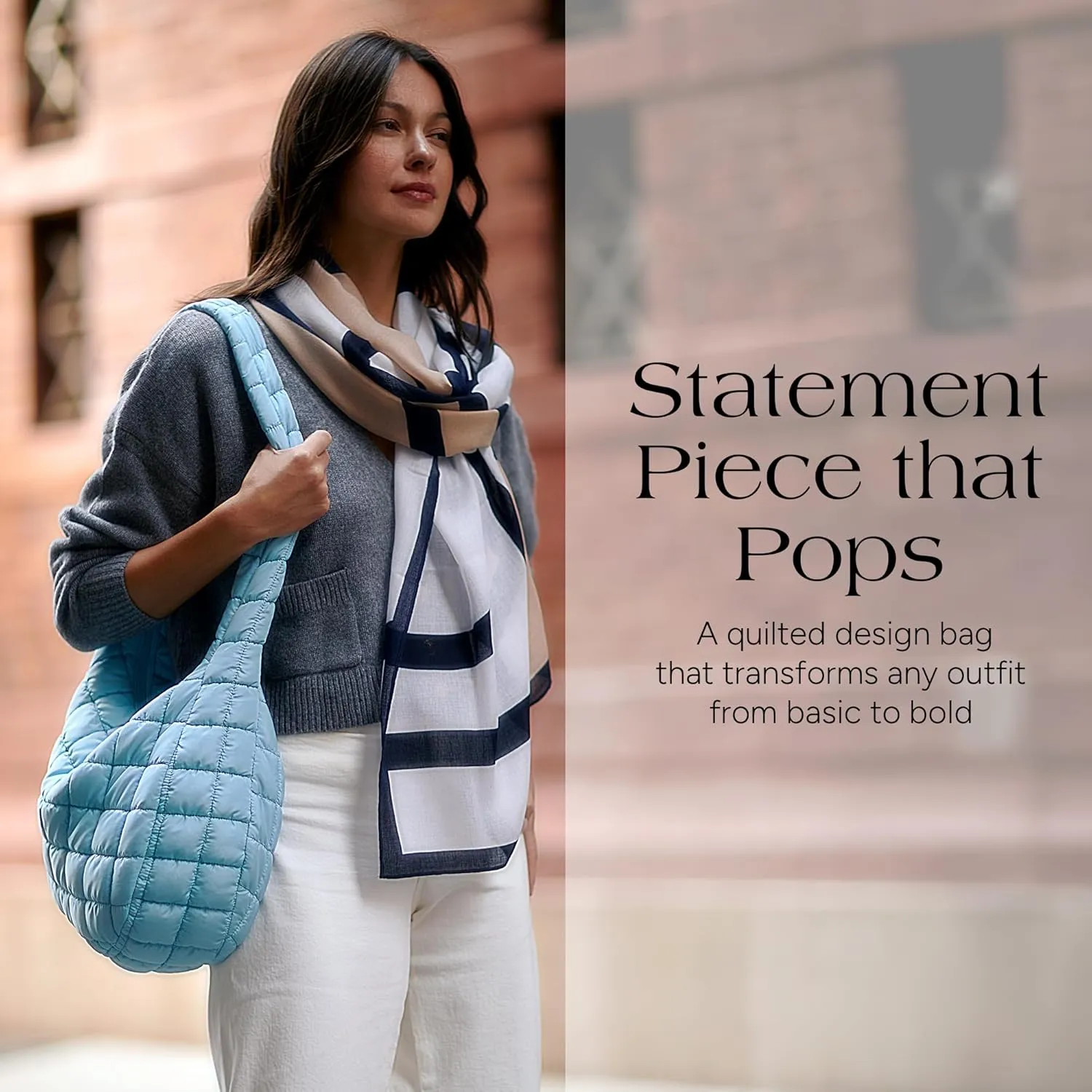 Cloud Puffer Crossbody Bag w/Strap & Zippered Compartment - Soft & Comfortable Quilted Bag for Traveling Near or Far