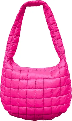 Cloud Puffer Crossbody Bag w/Strap & Zippered Compartment - Soft & Comfortable Quilted Bag for Traveling Near or Far