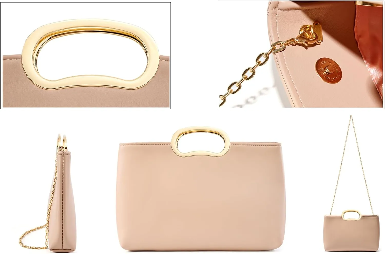 Clutch Purse for Women Vegan Leather Evening Bag Formal Handbag for Wedding Party Prom Bridal