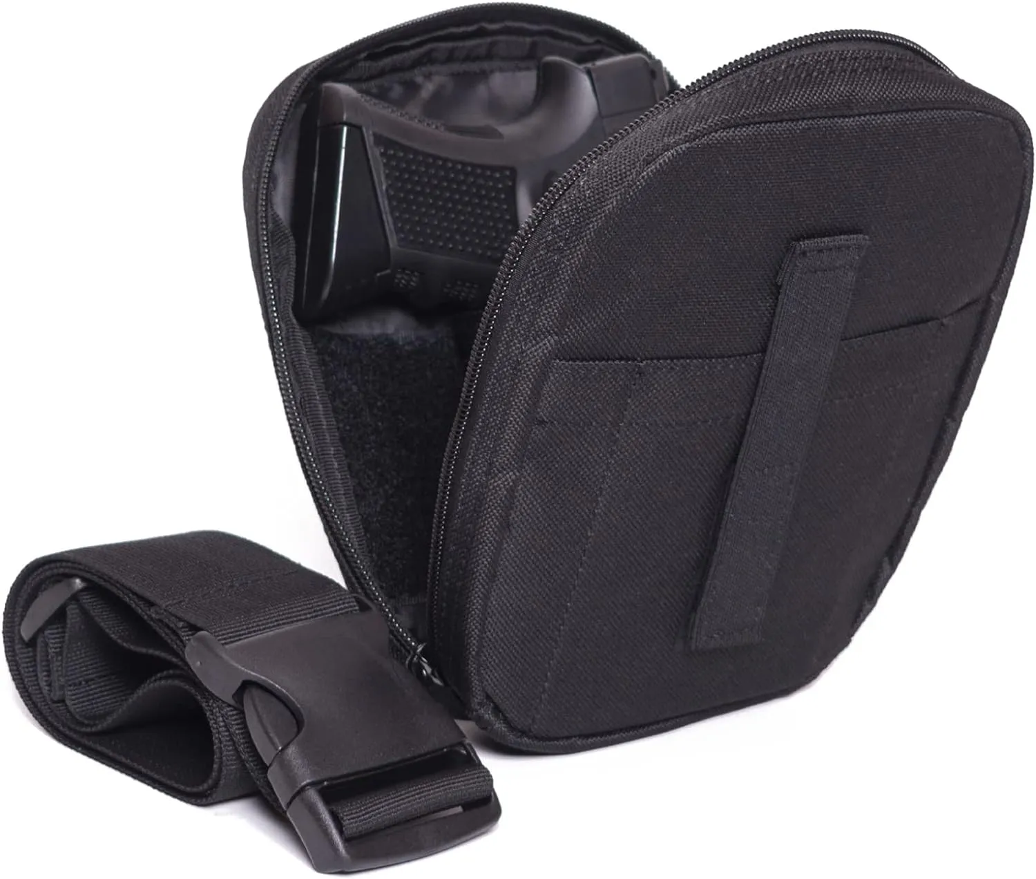 Concealed Carry Gun Pouch for Women Fanny Pack Soft Pistol Case Waist Belt Handgun Holster Bag for Mid, Compact and Sub-compact Handguns (Black)
