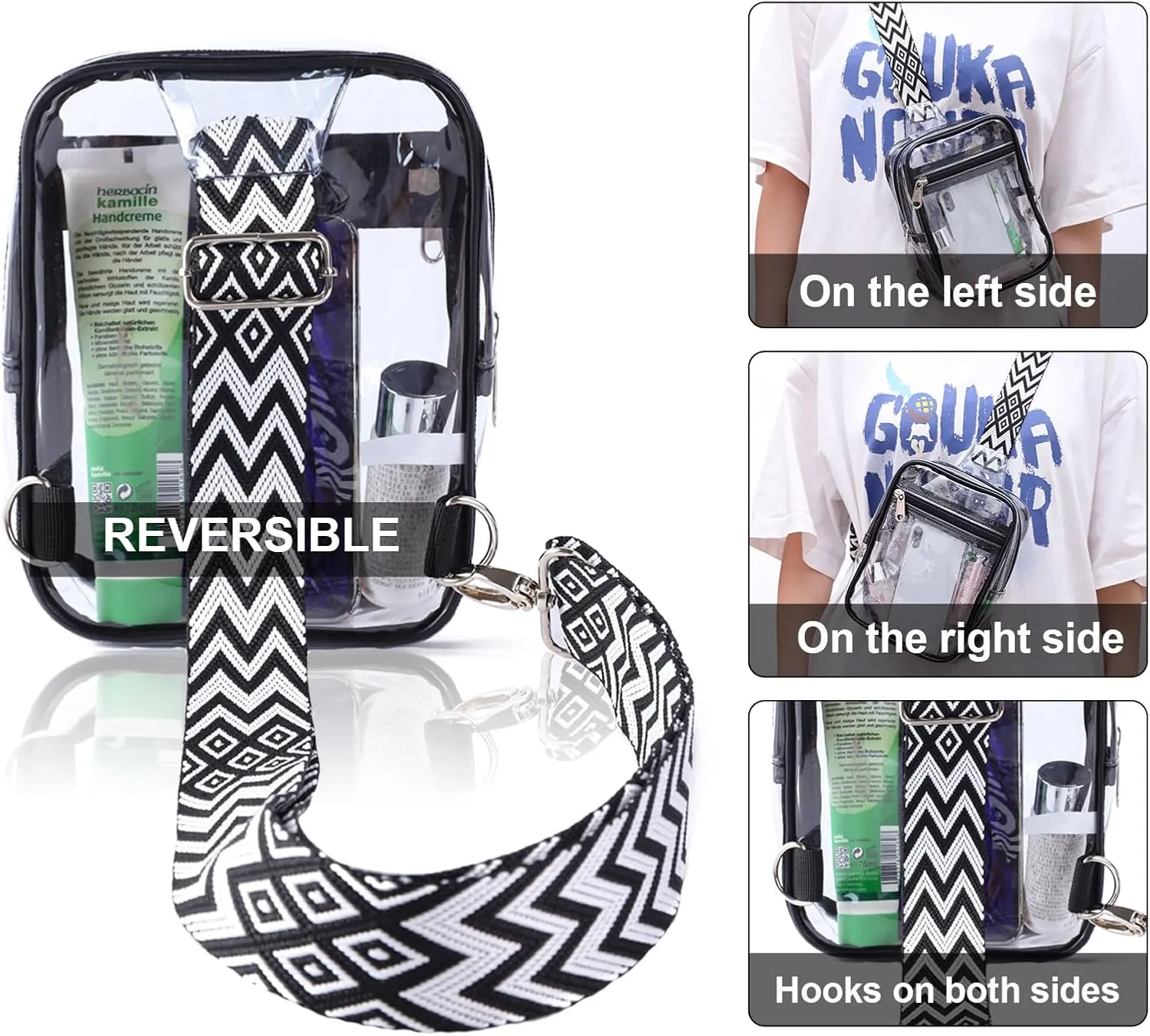 COVAX Clear Sling Bag, Clear Bag Stadium Approved for Concerts, Sports Events