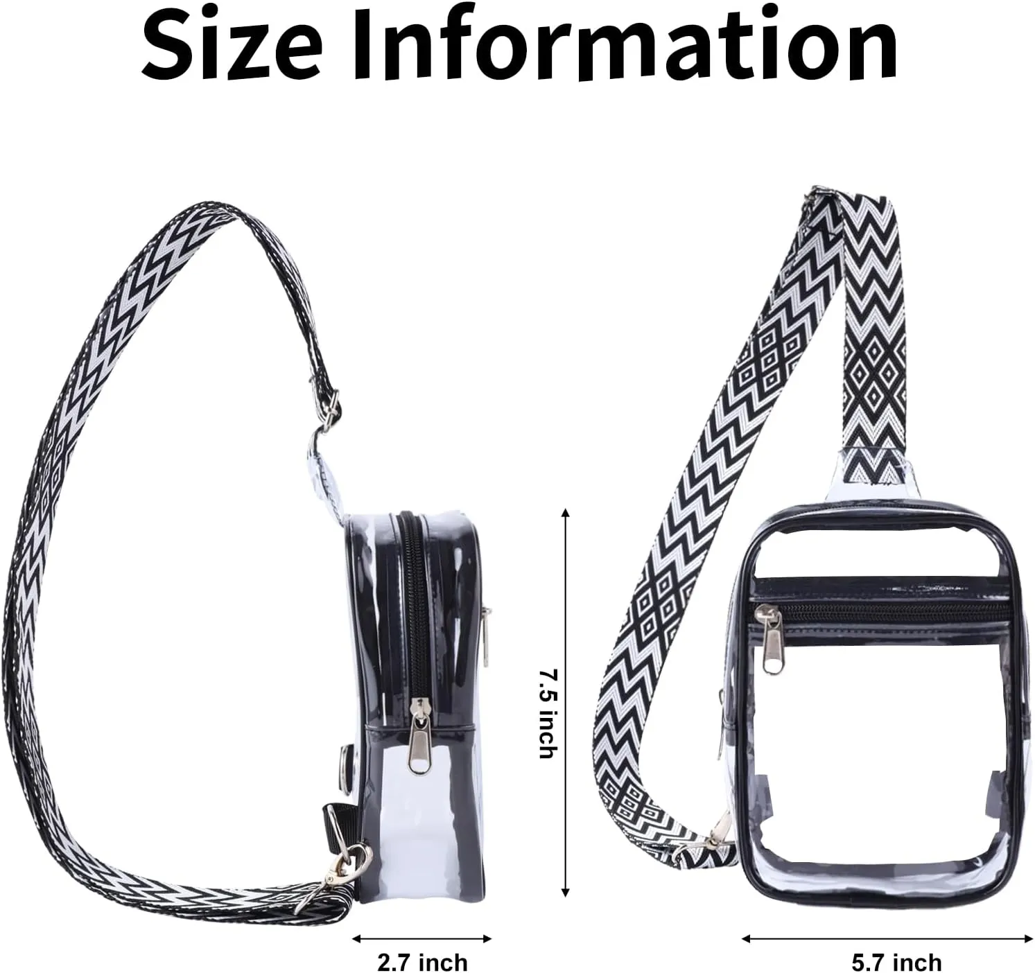COVAX Clear Sling Bag, Clear Bag Stadium Approved for Concerts, Sports Events