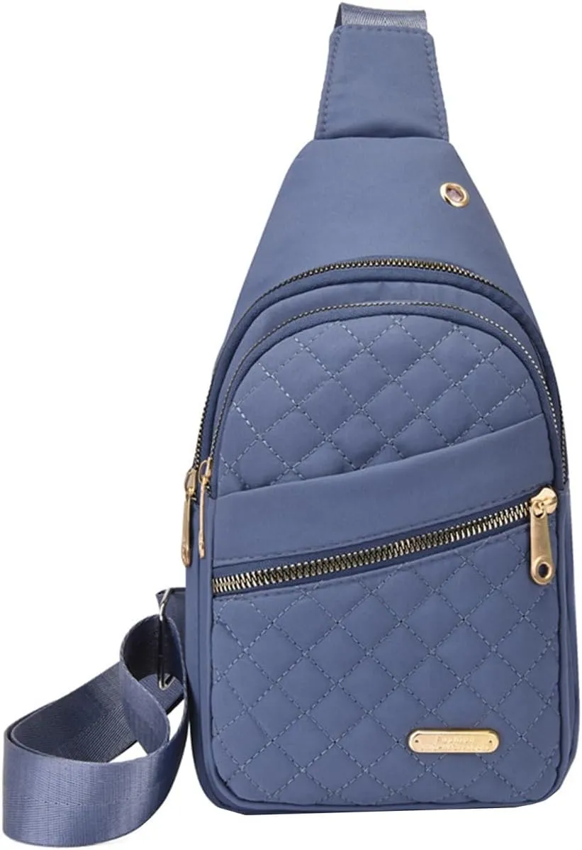Crossbody Sling Bag for Women, Large Capacity Shoulder Bag with Data Hole, for Hiking, Camping, Cycling