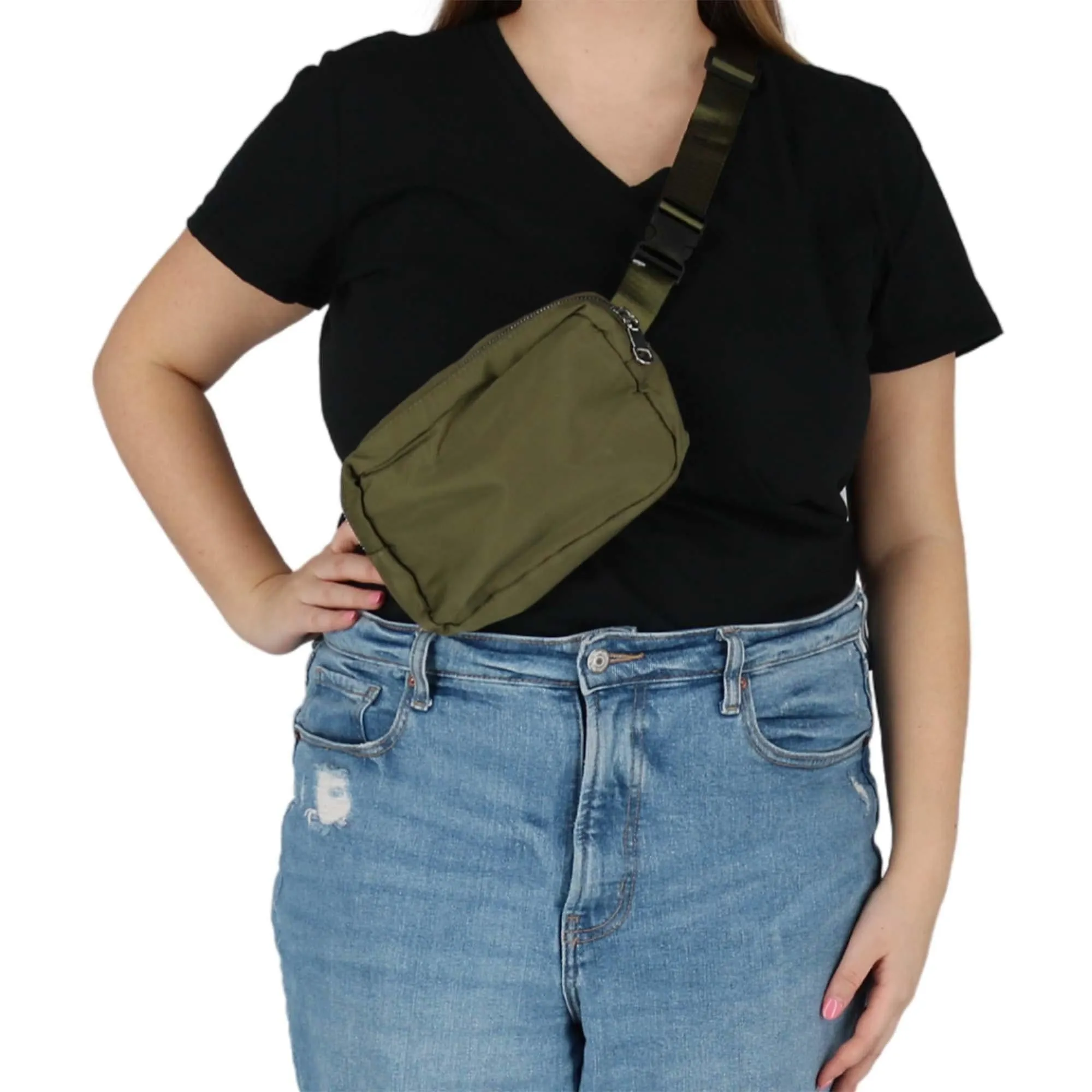 CTM® Nylon Rectangle Belt Bag