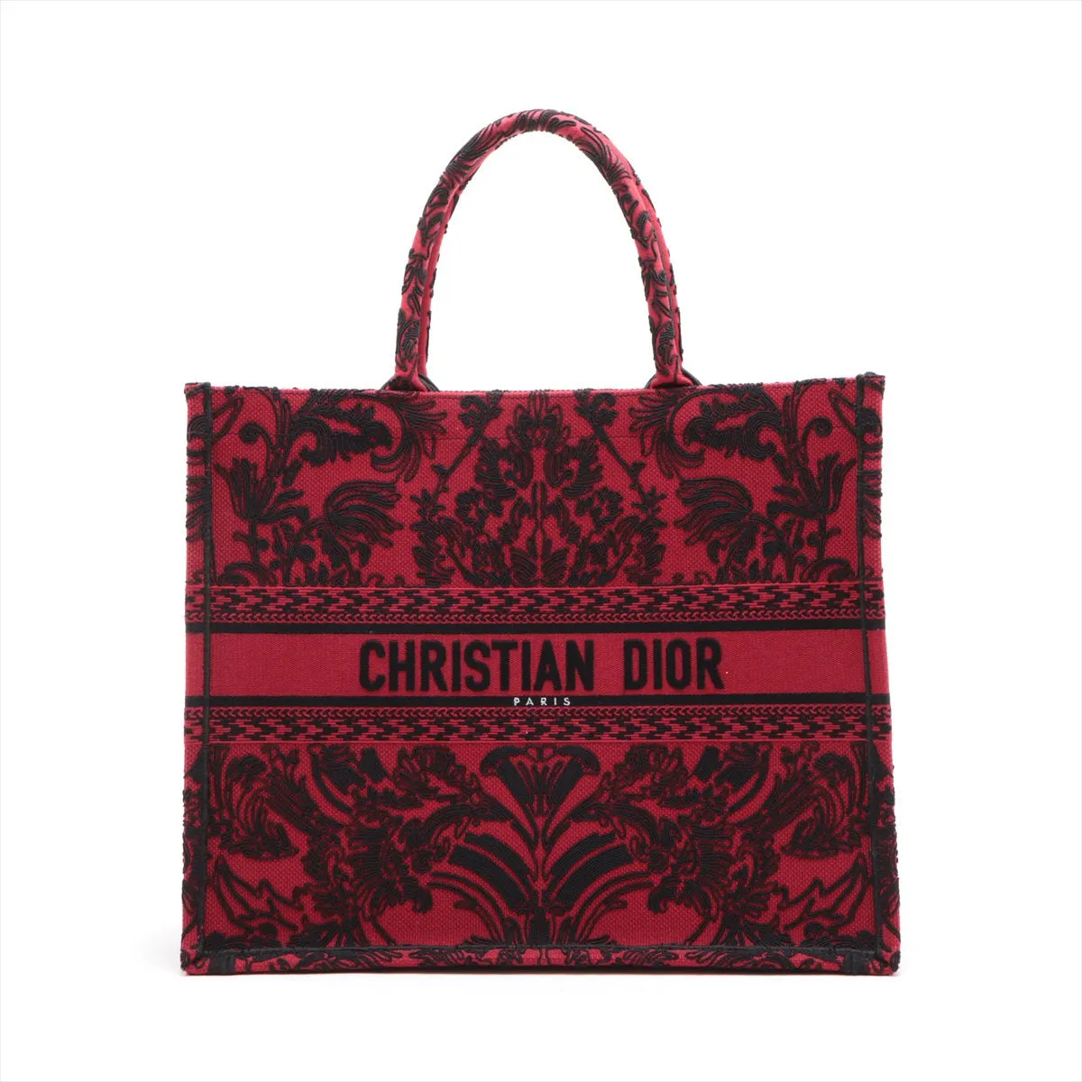 Dior Book Tote Linen Red Tote Bag