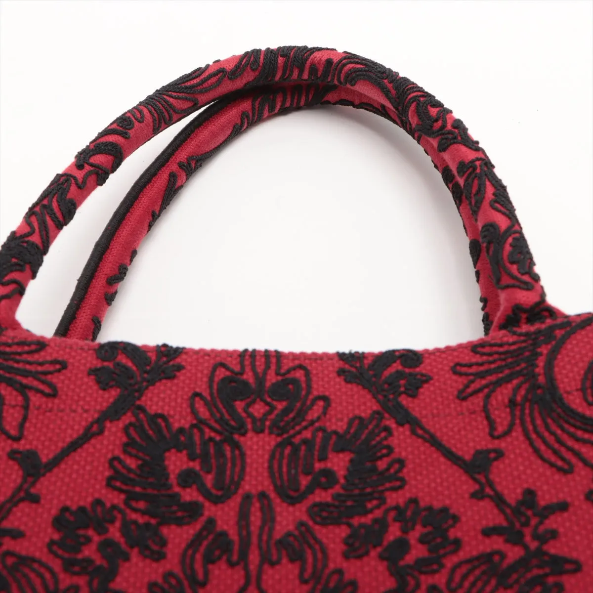 Dior Book Tote Linen Red Tote Bag
