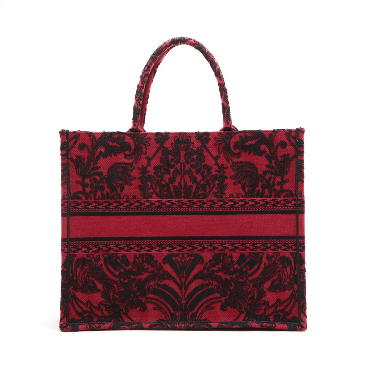 Dior Book Tote Linen Red Tote Bag