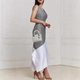 DIOR Grey Cannage Leather Mini Chain Lady  Tote