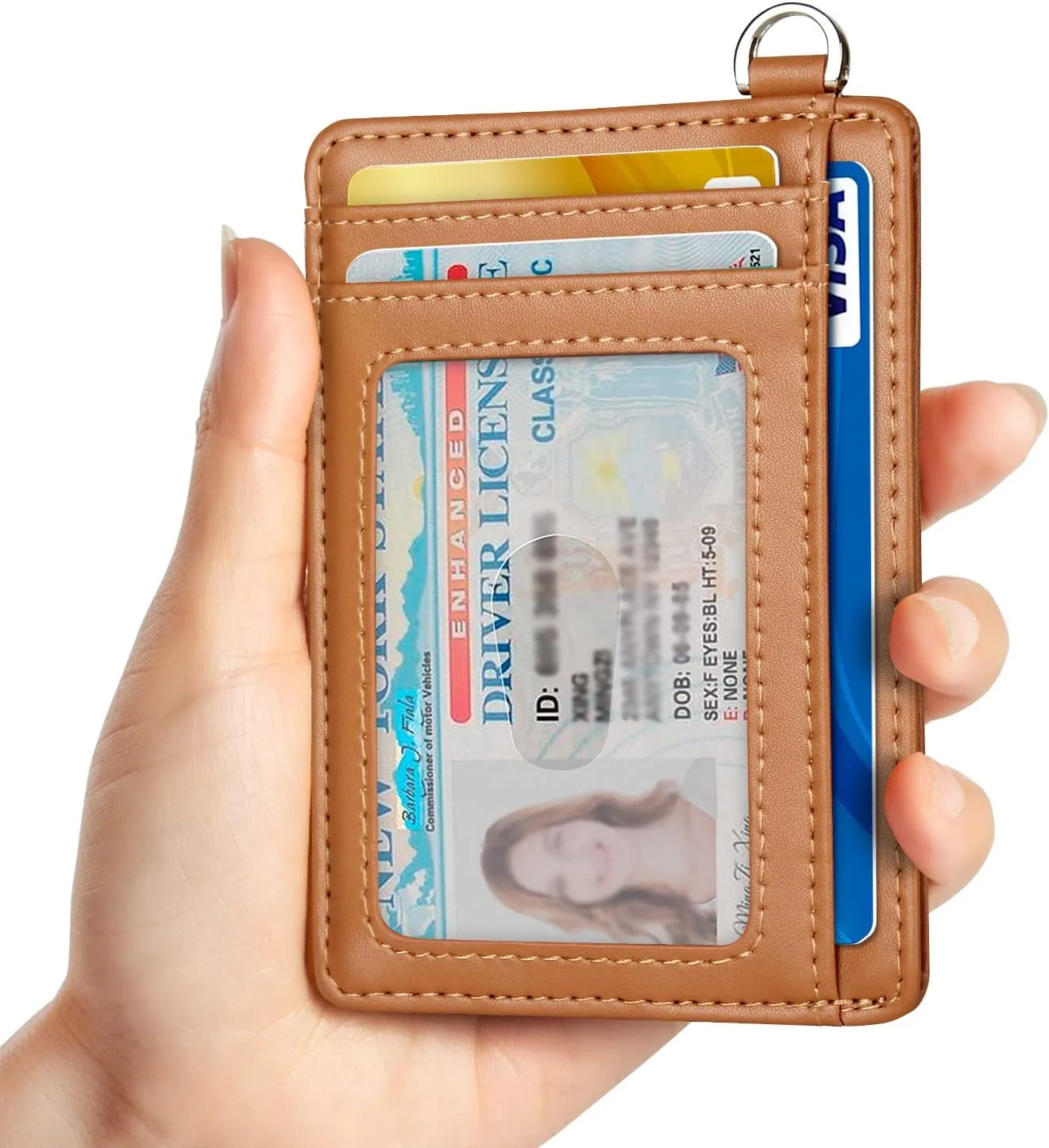 EcoVision Slim Minimalist Front Pocket Wallet, RFID Blocking Credit Card Holder Wallet with Detachable D-Shackle for Men Women
