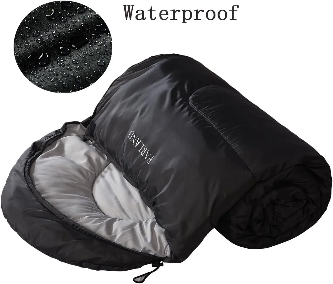 FARLAND Sleeping Bags 30 for Adults Teens Kids with Compression Sack Portable and Lightweight for 3-4 Season Camping, Hiking,Waterproof, Backpacking and Outdoors