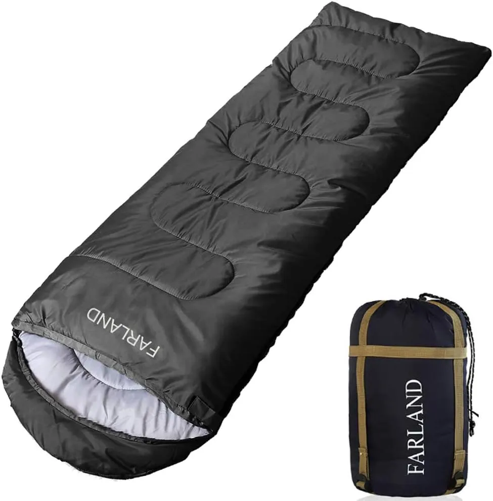 FARLAND Sleeping Bags 30 for Adults Teens Kids with Compression Sack Portable and Lightweight for 3-4 Season Camping, Hiking,Waterproof, Backpacking and Outdoors