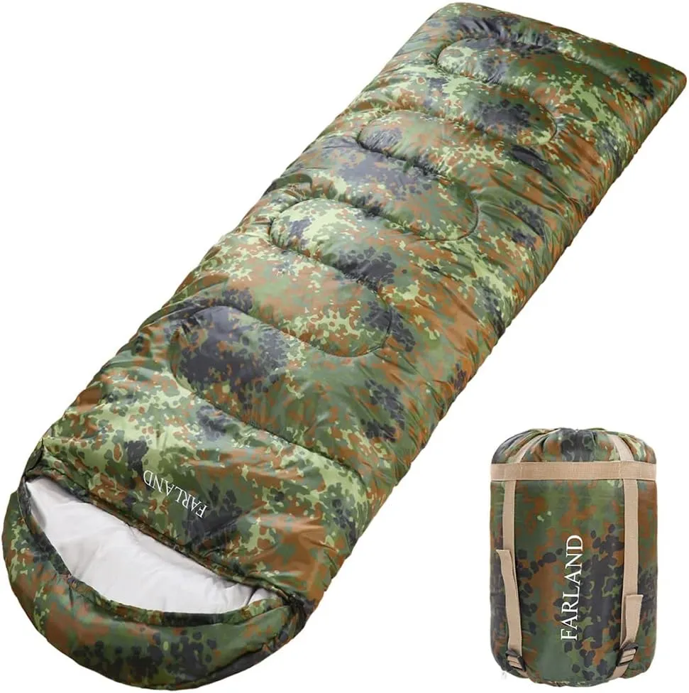 FARLAND Sleeping Bags 30 for Adults Teens Kids with Compression Sack Portable and Lightweight for 3-4 Season Camping, Hiking,Waterproof, Backpacking and Outdoors