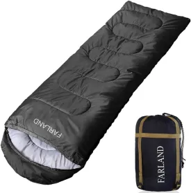 FARLAND Sleeping Bags 30 for Adults Teens Kids with Compression Sack Portable and Lightweight for 3-4 Season Camping, Hiking,Waterproof, Backpacking and Outdoors