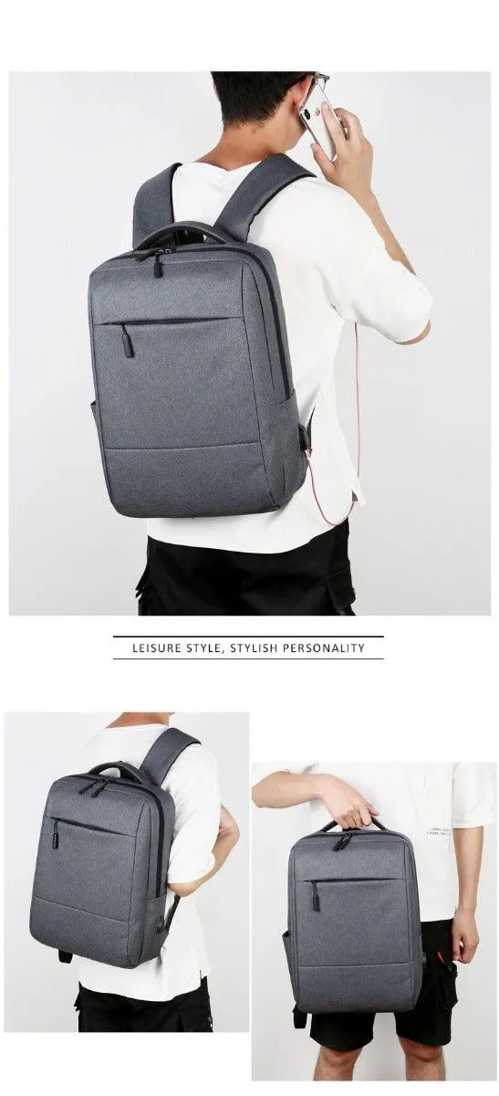 FastLink Anti-Theft Backpack Bags With Usb Charging Port -Grey
