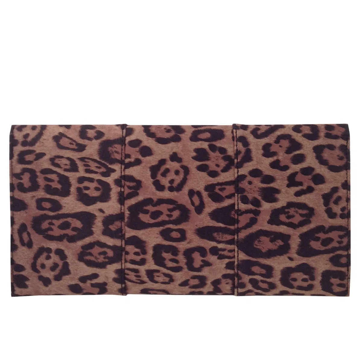 Faux Suede Flat Leopard Envelope Clutch