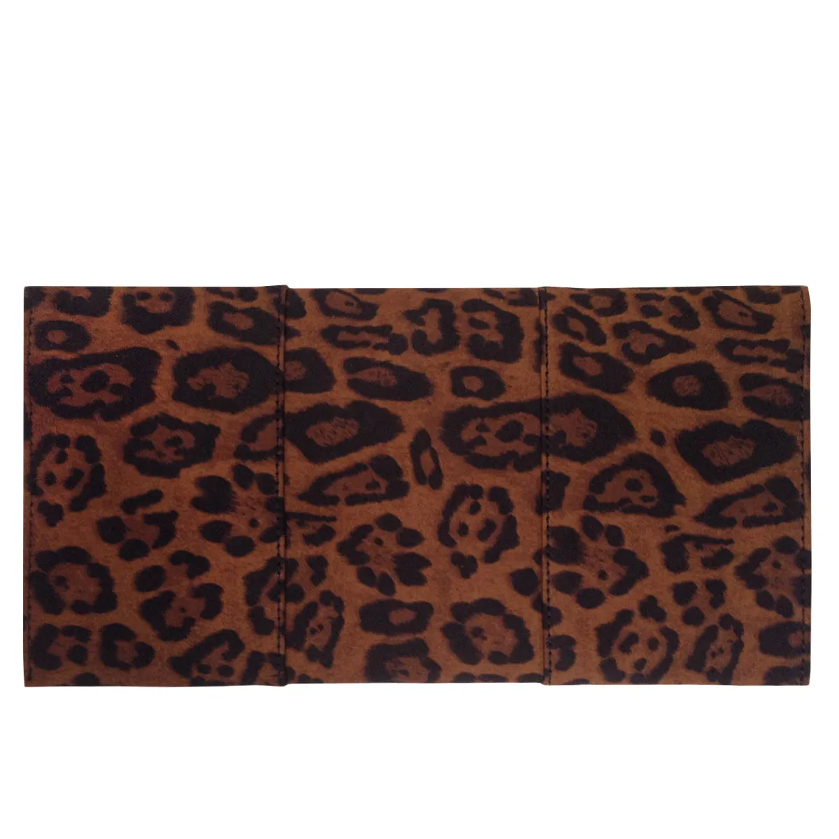 Faux Suede Flat Leopard Envelope Clutch