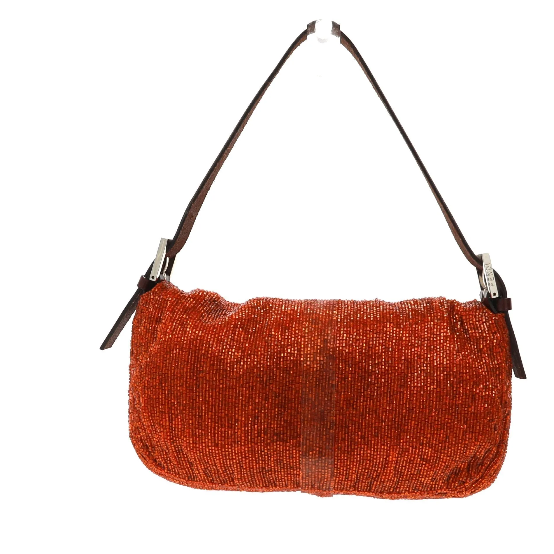 FENDI Baguette Shoulder Bag in Red Fabric