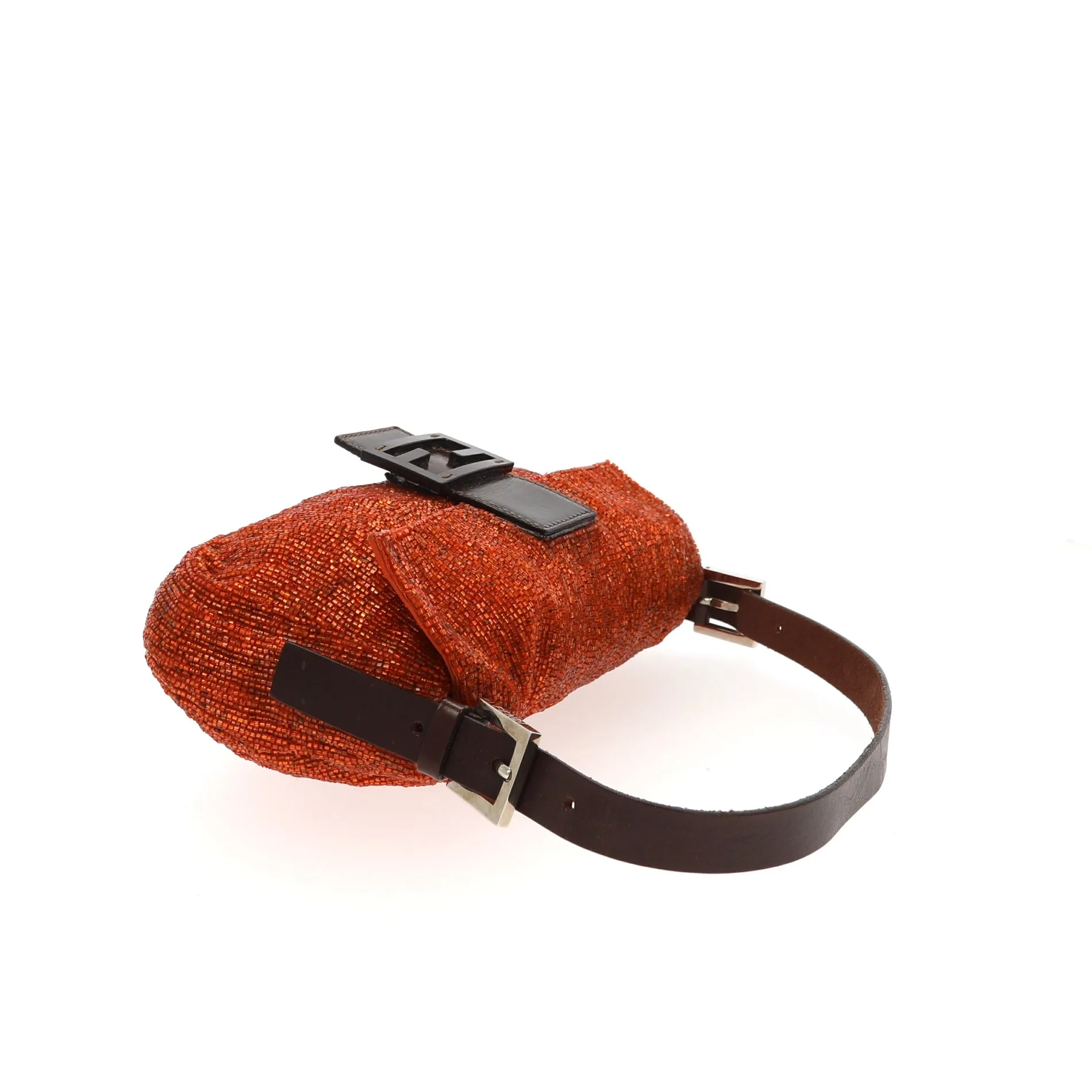 FENDI Baguette Shoulder Bag in Red Fabric